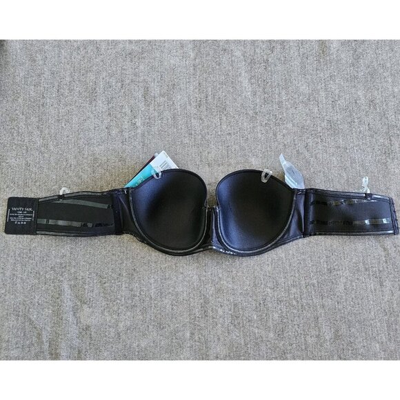 Vanity Fair 38B Black Beauty Back Strapless Bra Removable Straps 74380 Stretch - Picture 4 of 16